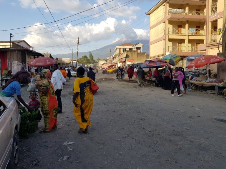 Arusha residential area and outdoor market 阿鲁沙小区露天菜场