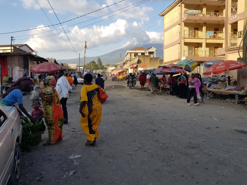 Arusha residential area and outdoor market 阿鲁沙小区露天菜场