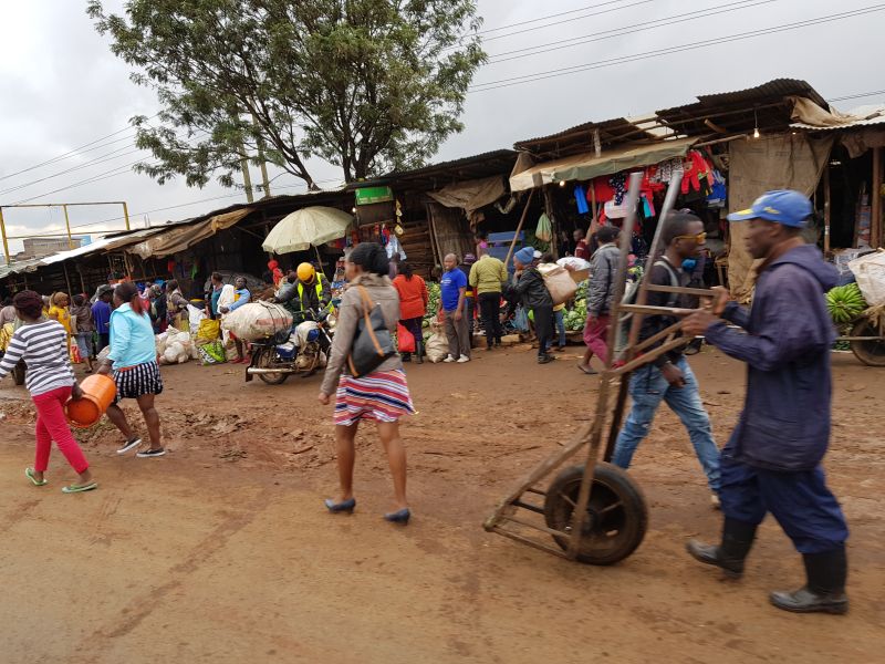 Village by the road on way to Masai mara 到马赛马拉公路旁村庄