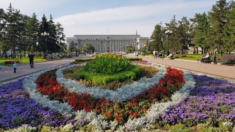 House of Soviets, regional administration building, Irkutsk center park 苏联之家，地区行政楼，伊尔库茨克