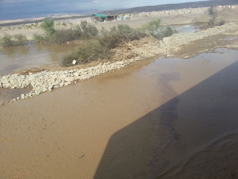 Flooded road on the way to Nazca 