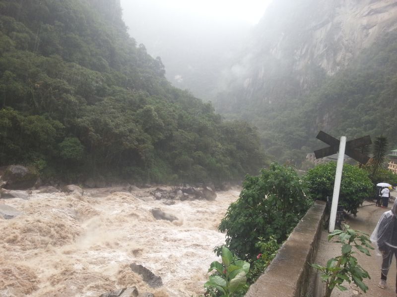 Rushing water from the mountain flowing through Aqua