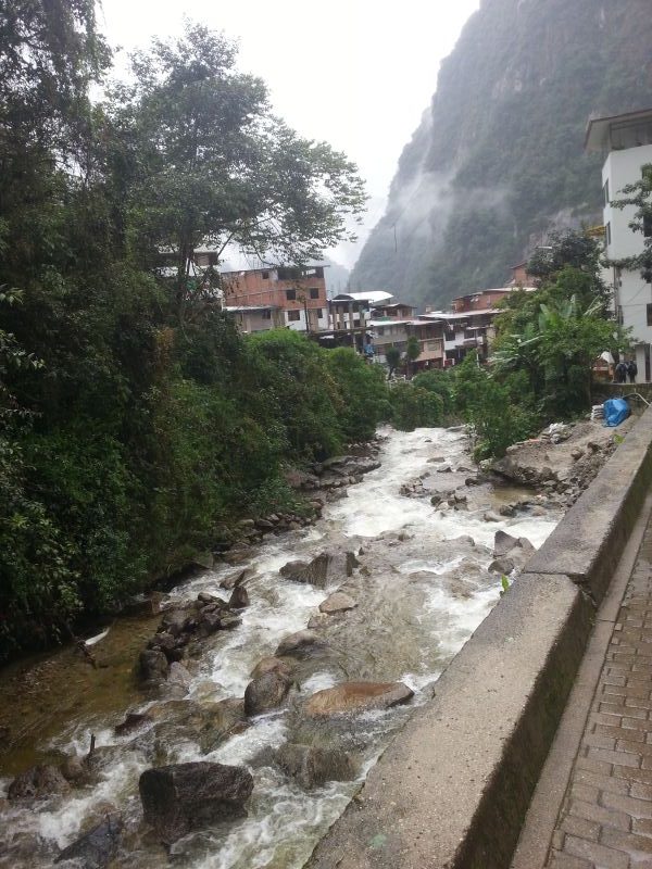 Rushing water from the mountain flowing through Aqua