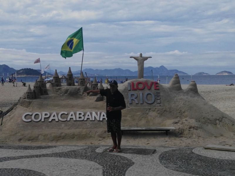 Copacabana beach sand sculpture 科帕卡巴纳海滩沙雕