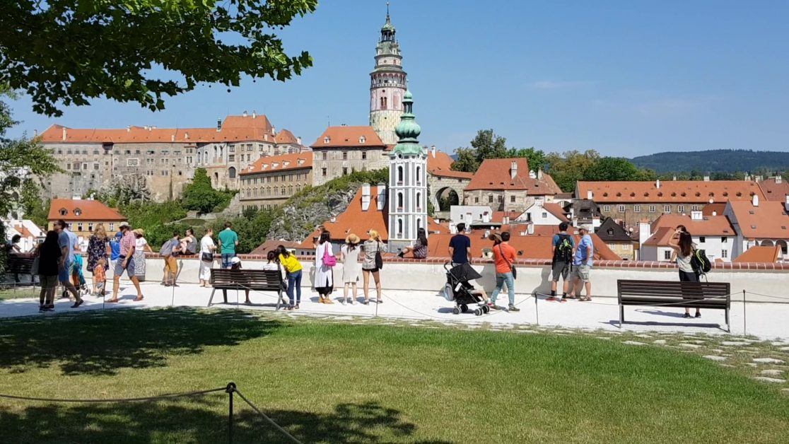 View of rooftops of Cesky Krumlov