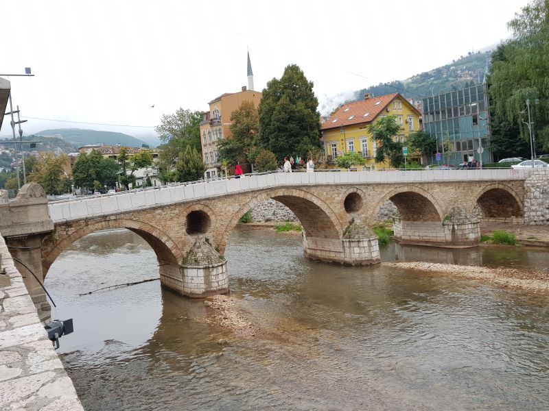 Latin Bridge over River Miljacka 这桥北端刺杀导致大战