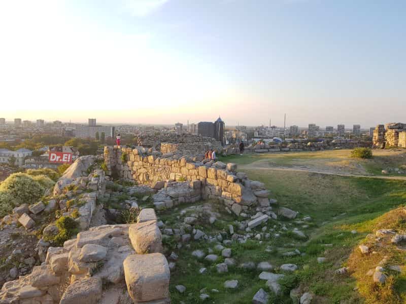 The ruins on nebet tepe hill, Plovdiv 山坡上古废墟