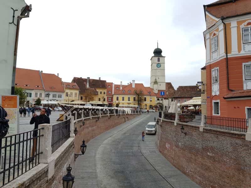 Old buildings viewed from the Bridge of Lies