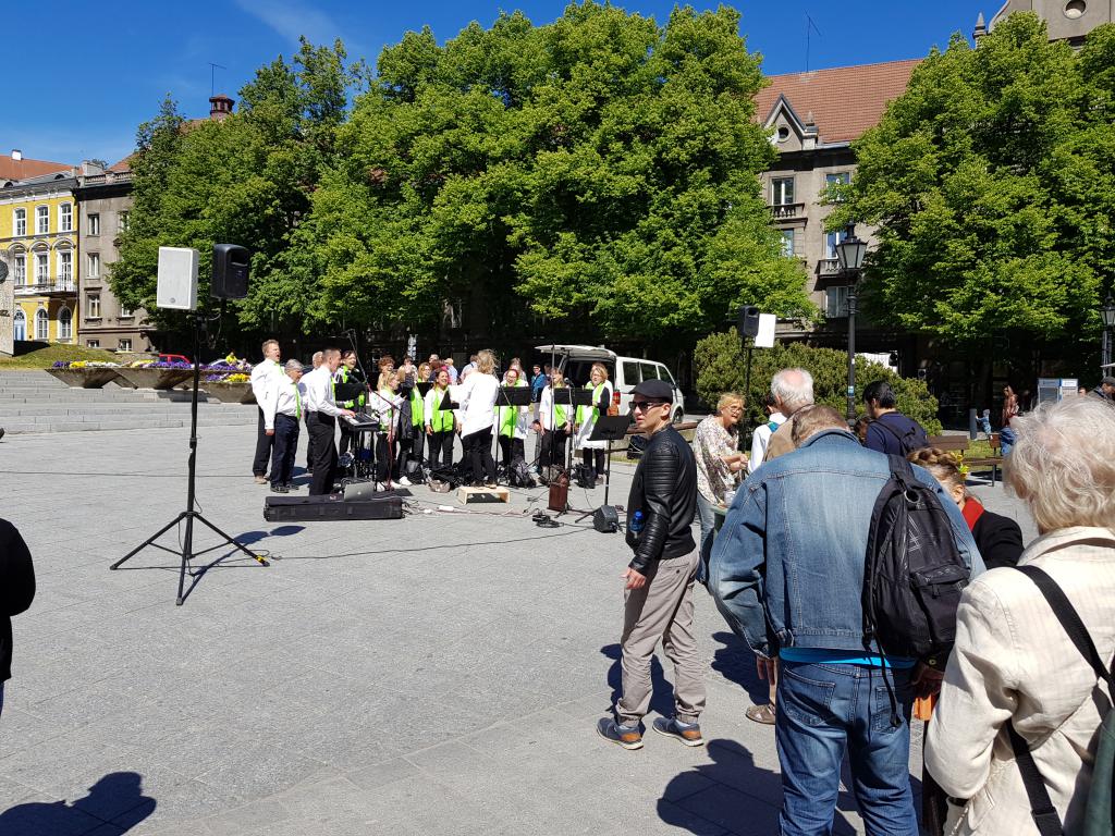 Street choir by the local community in Tallinn 塔林街边民间合唱团