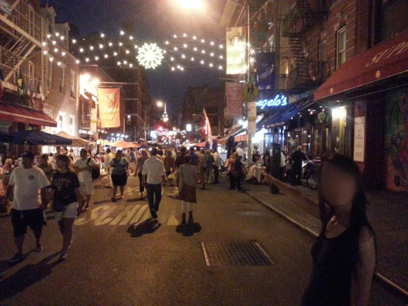 Little Italy, New York in the evening 夜晚的纽约小意大利