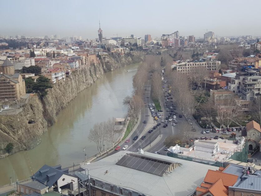 River Kura flowing through Tbilisi