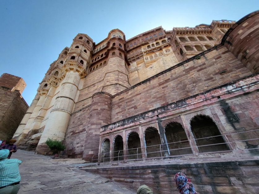 The high walls of Mehrangarh Fort