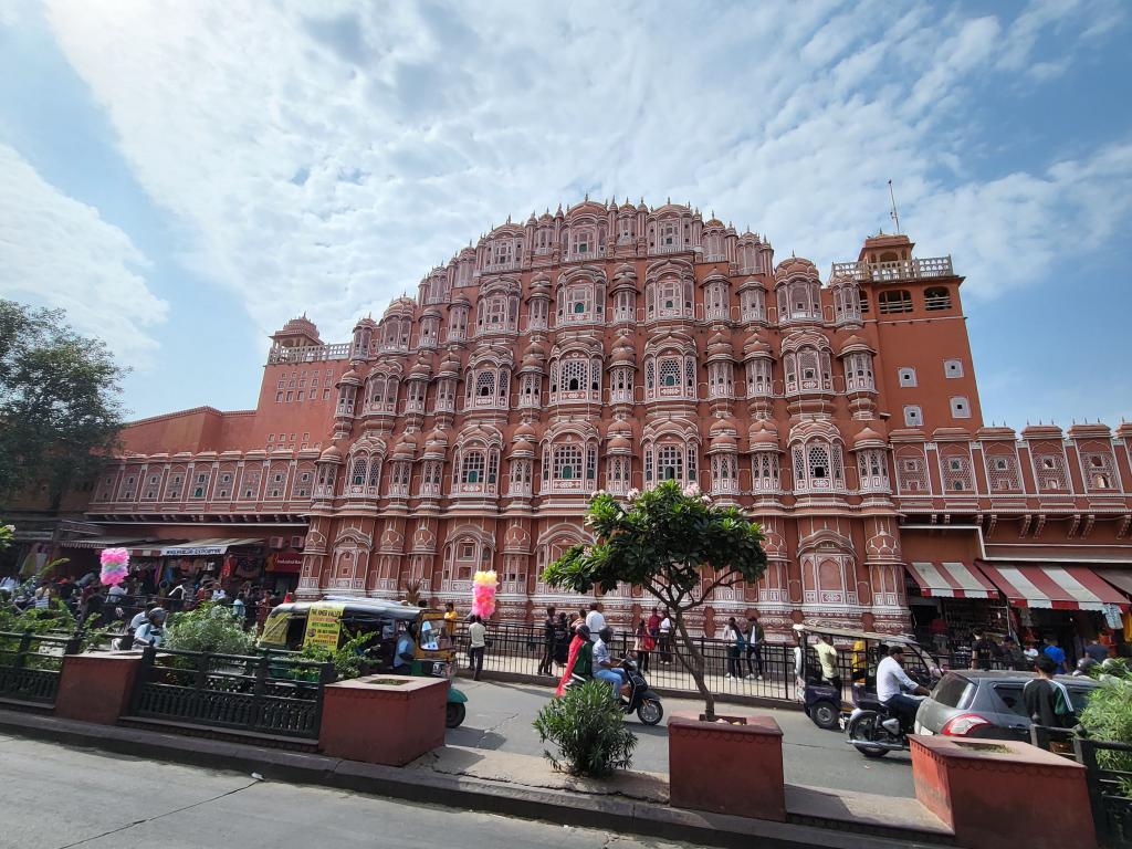 Hawa Mahal, a palace in Jaipur city center, of both Hindu  Rajput and Islamic Mughal style constructed for the royal women 