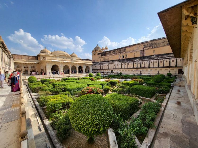 Inner courtyard garden in Amber Fort