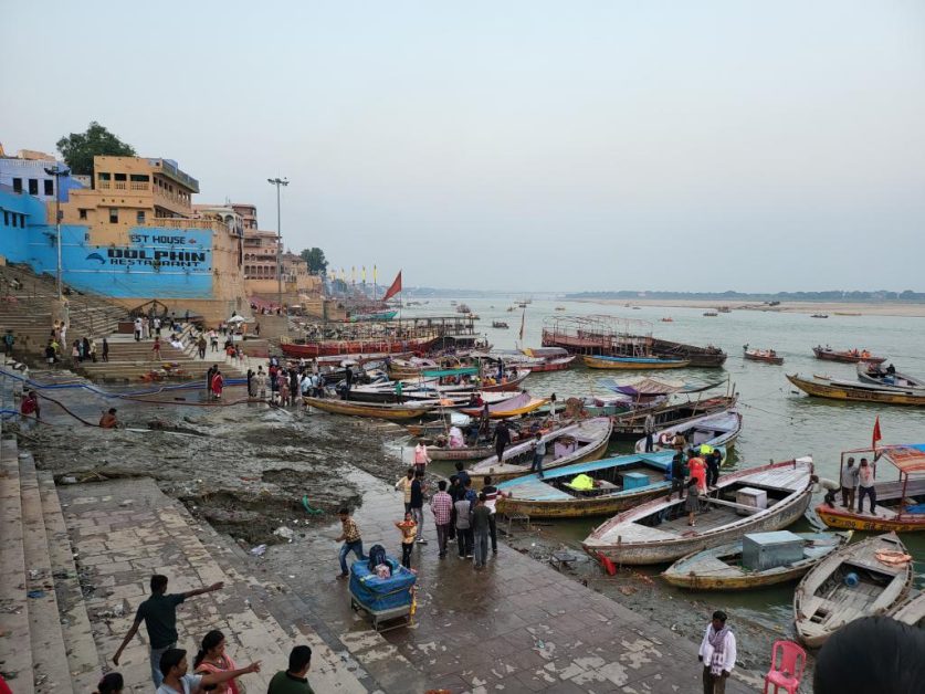 A busy ghat on the Ganges, Varanasi