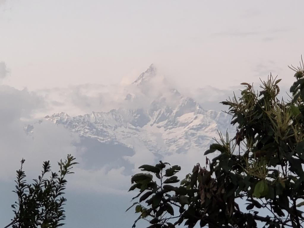 These Himalayan peaks at unreachable height become snowcap and foggy 