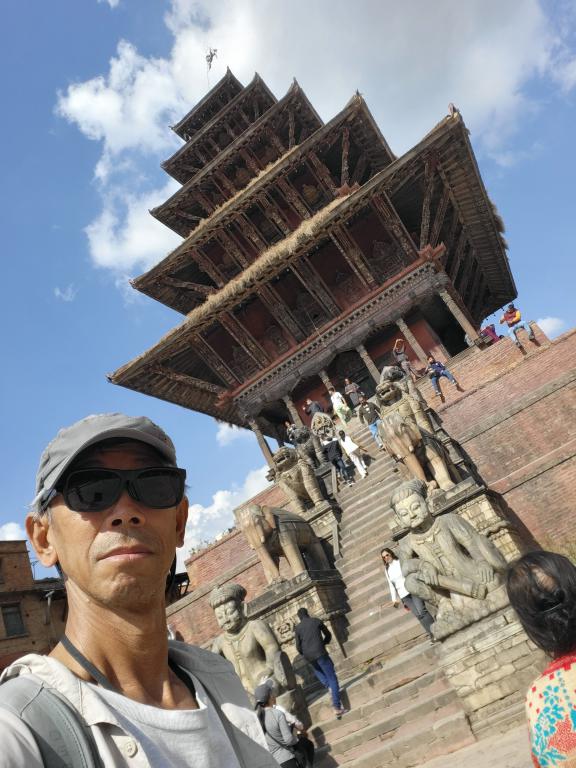 Nyātāpola, a five tiered temple in  central Bhaktapur. It is the tallest monument within the city and the tallest temple in Nepal. built in 1702