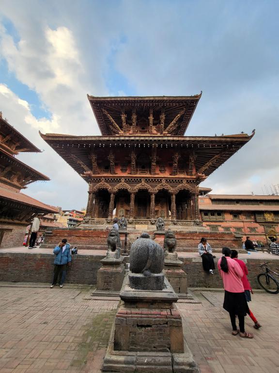 Harishankar Temple, a Hindu structure dedicated to Hari Shankar, a half Vishnu, half Shiva deity. The temple collapsed in the 2015 earthquake and was reconstructed with recovered materials in late 2019