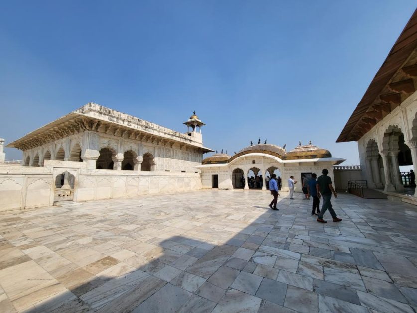 White marble palace inside Agra Fort