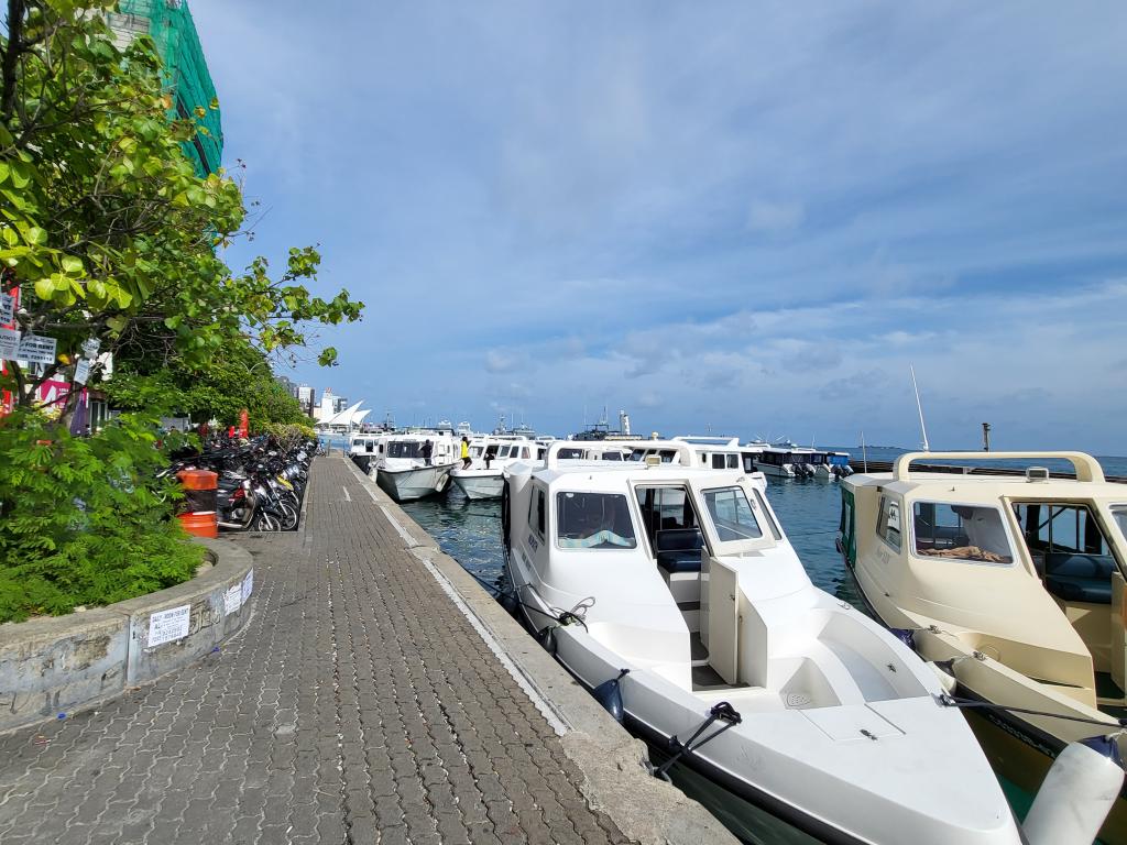 Boats at the jetty on Male