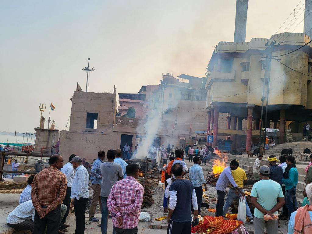 Harishchandra Ghat, a sacred cremation ghat