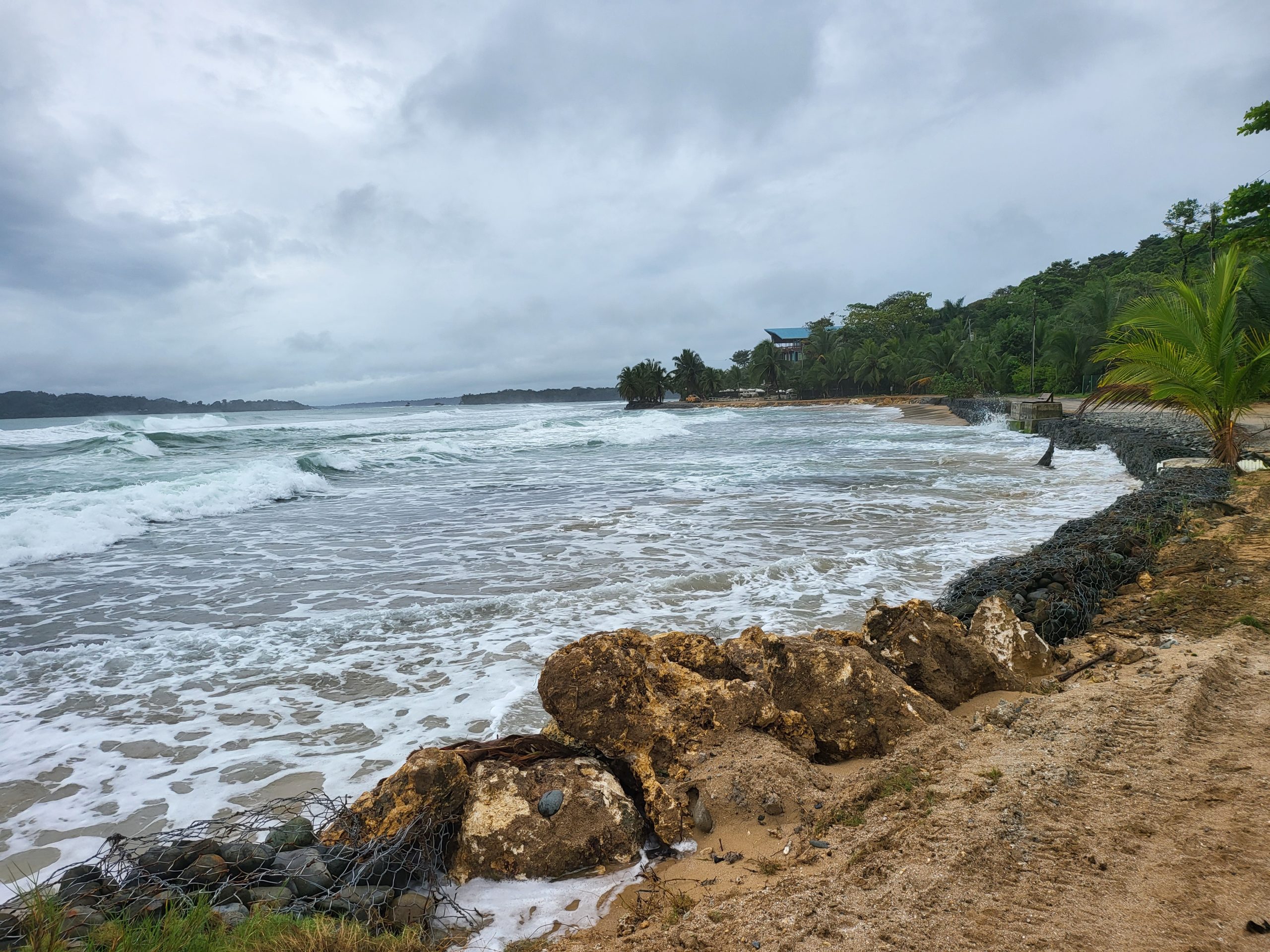 A boisterous sea under an overcast sky, Paunch Beach