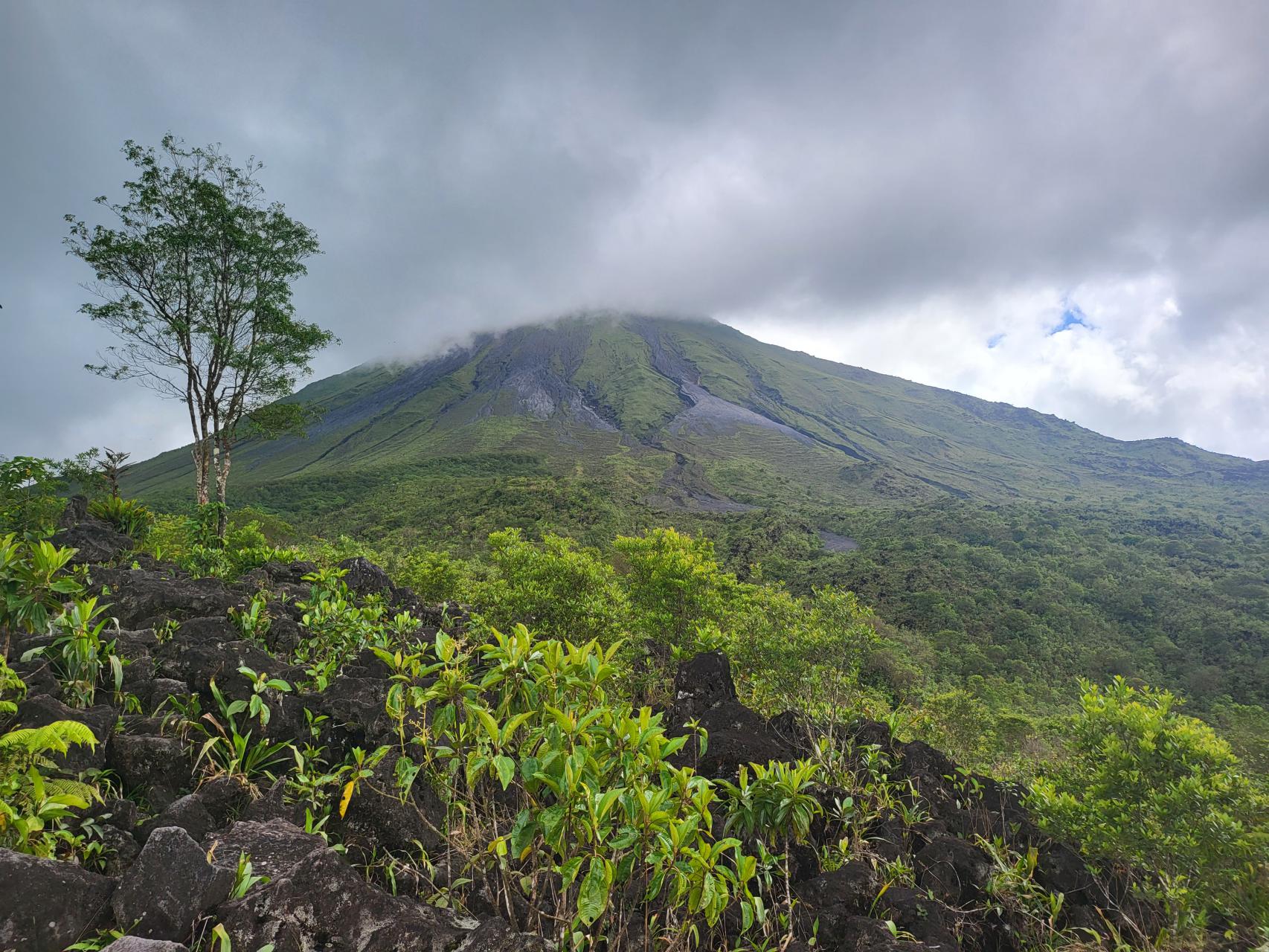 Face to face with Arenal Volcano, after hiking through the jungle