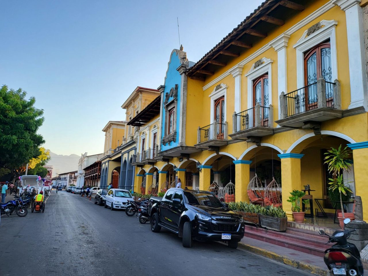 Colonial styled buildings in Parque Central, Granada, Nicaragua