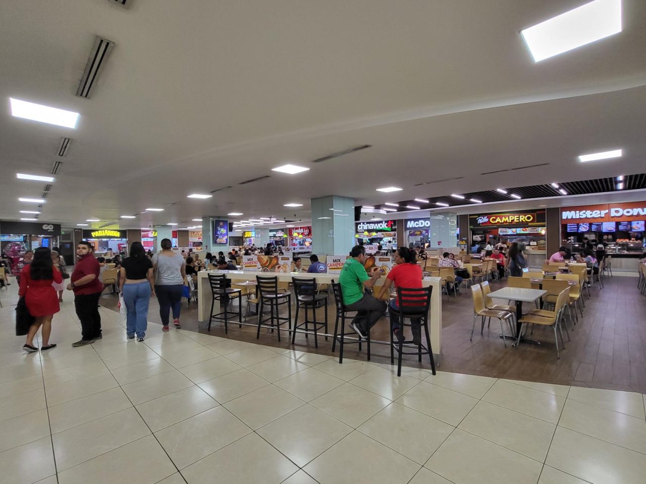 Western fast food dominates the food court in a shopping mall