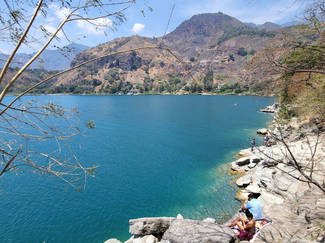 The mountainous and rocky shoreline at San Marcos