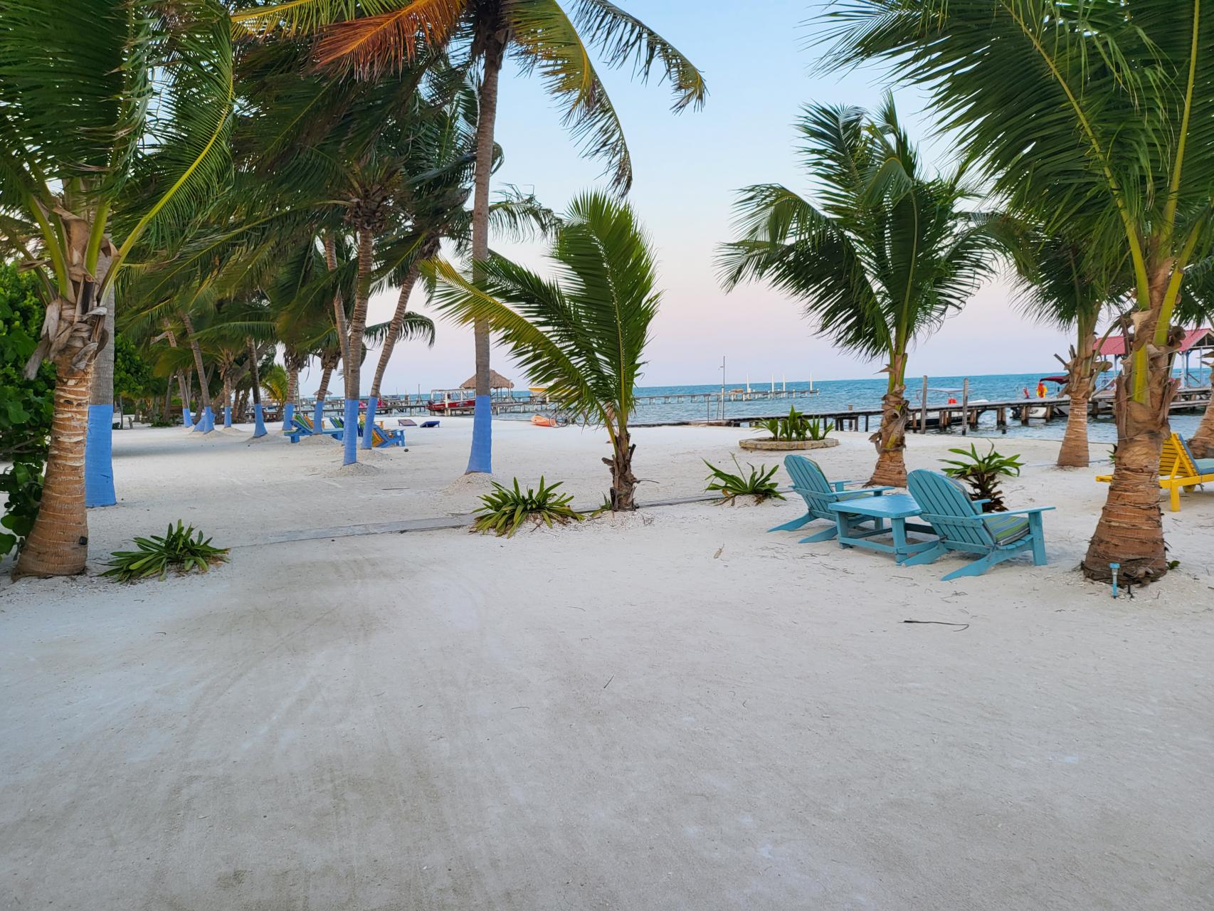 White sandy ground of Caye Caulker