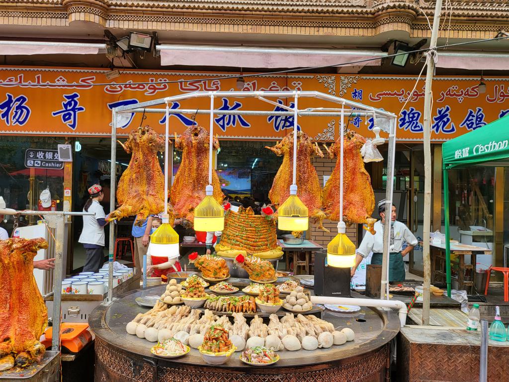 Uyghur local delicacies in the old town