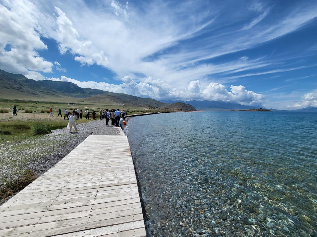 Sailimu Lake is crystal clear