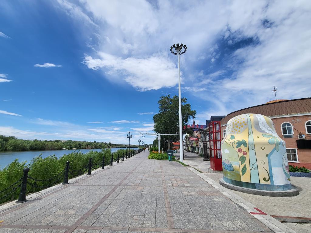 The Russian Cultural Pedestrian Street by Buerjin River