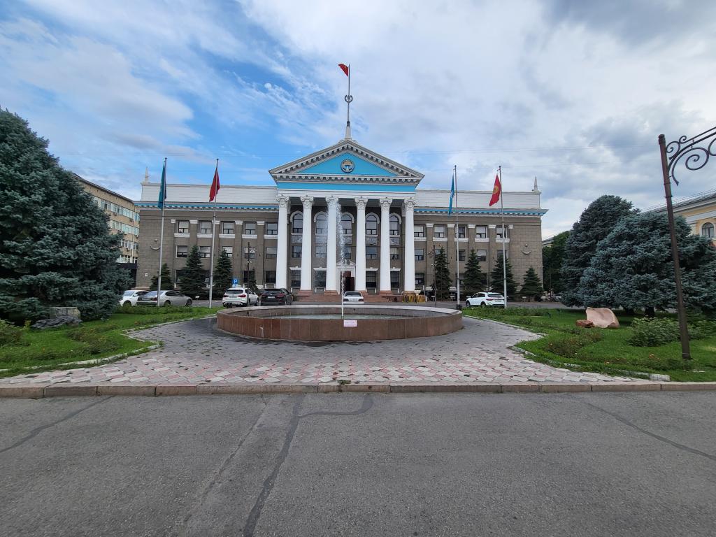 Kyrgyzstan Parliament building, in Soviet style