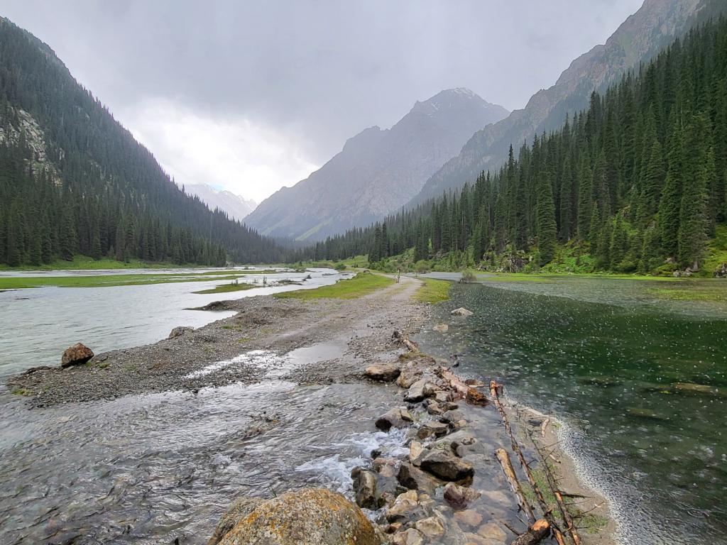 Romantic rainy scene in the valley