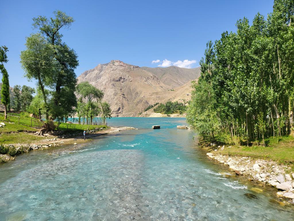 Crystal-clear water flowing into Lake 7