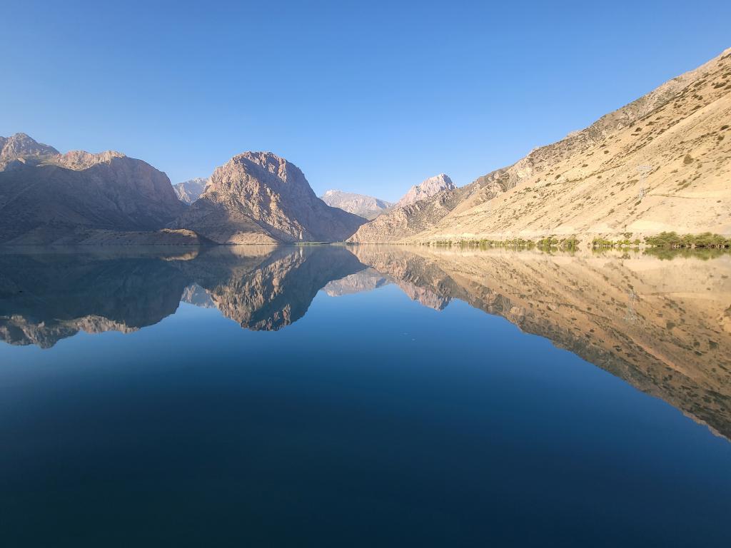 Iskanderkul Lake, like a mirror