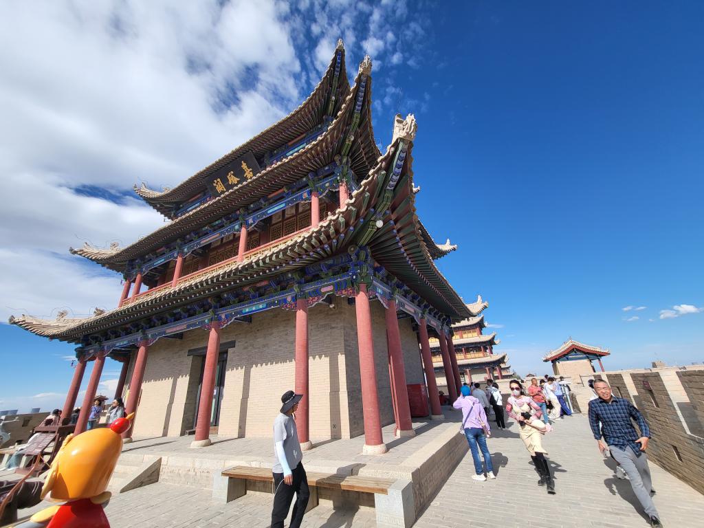 The gate tower at the westernmost end of The Great Wall of China