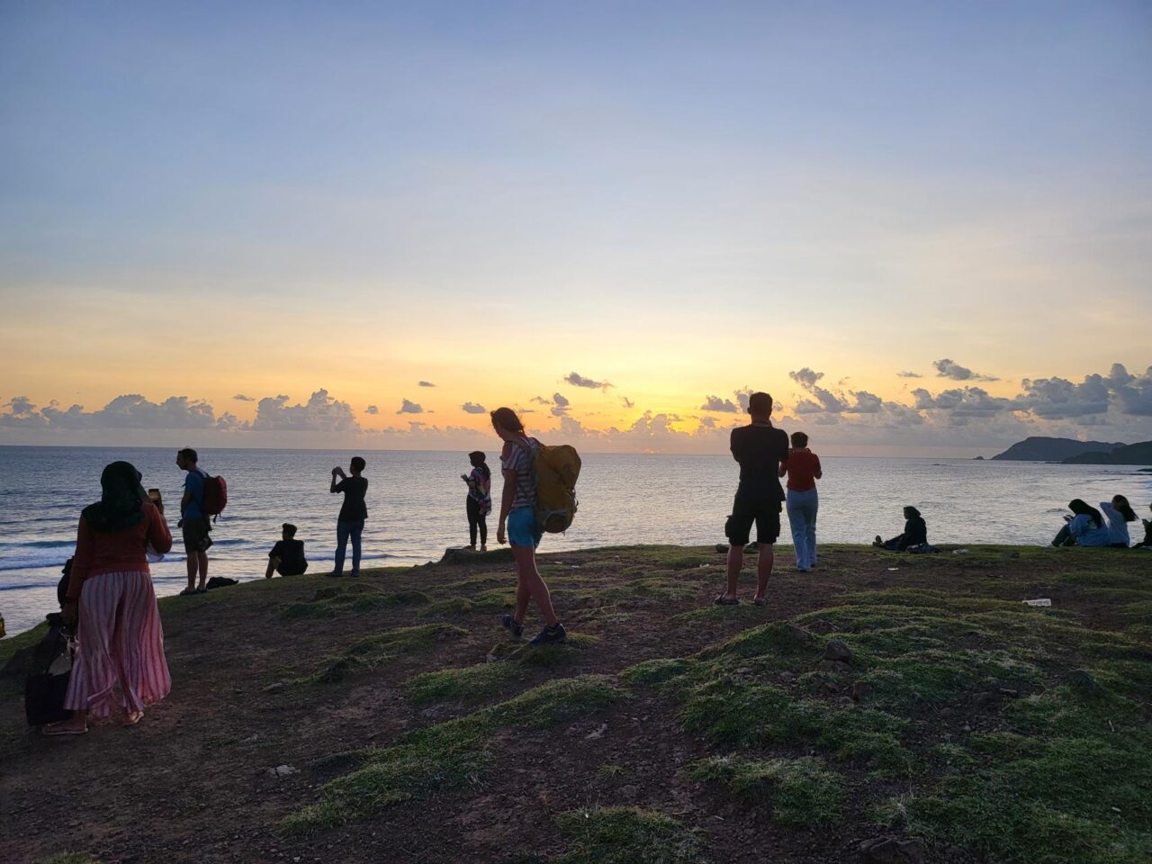 Watching the sunset on Merese Beach Lookout, South Lombok