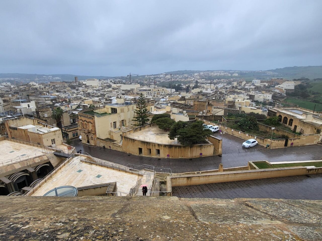 Gozo Town, from the hill of Gozo Citadel